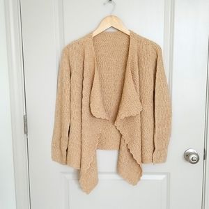 Textured Open Front Draped Sweater